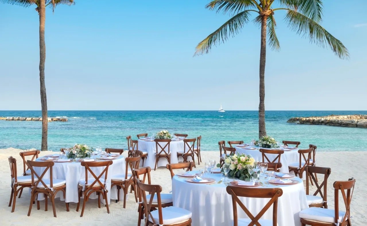 Oceanfront resort wedding venue at a Catalonia resort in Mexico