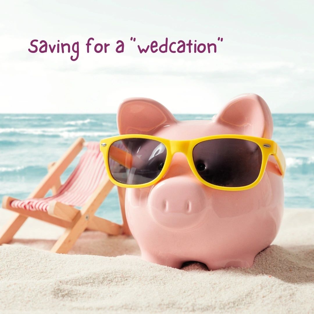 Pink piggy bank wearing sunglasses beside a beach chair