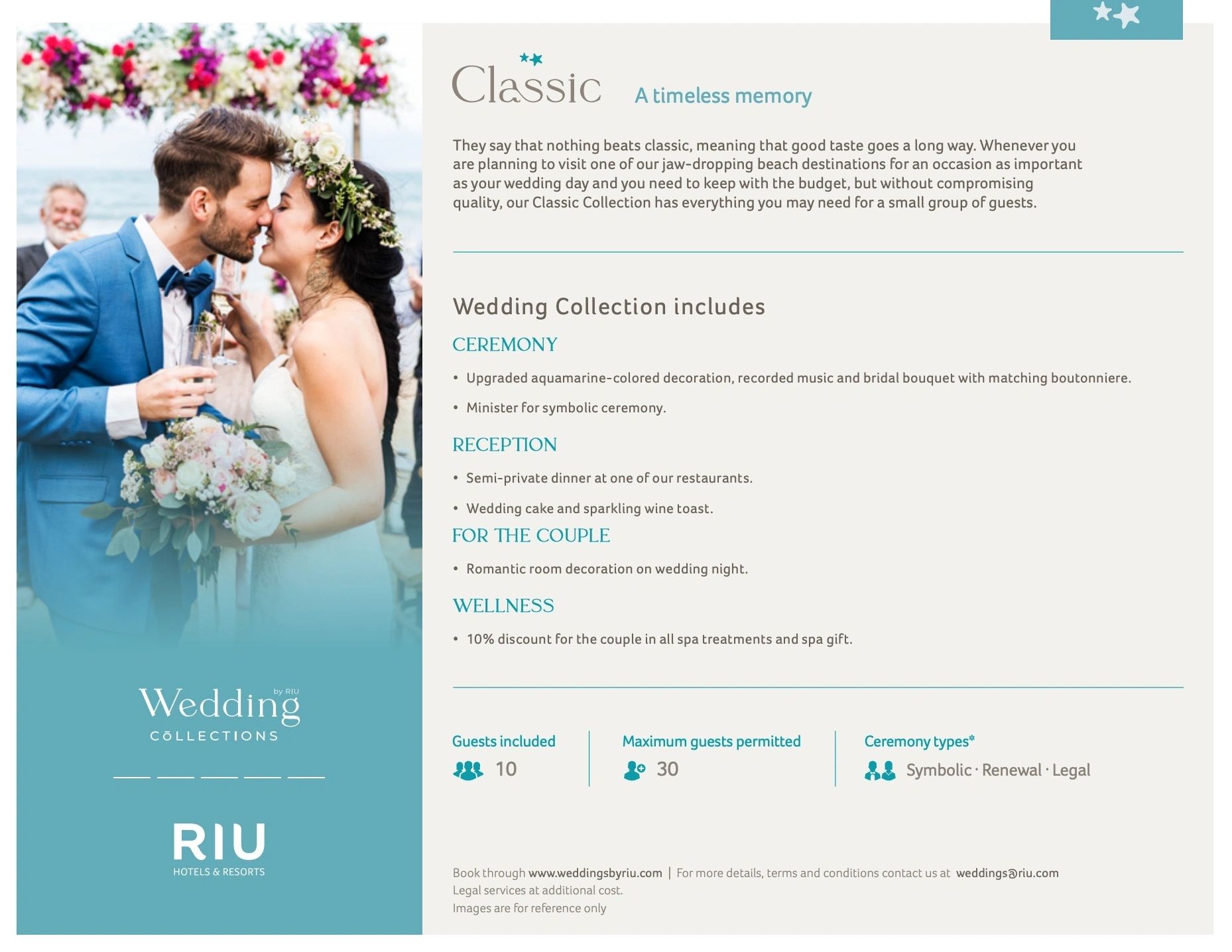Classic Wedding Package at Riu Resorts