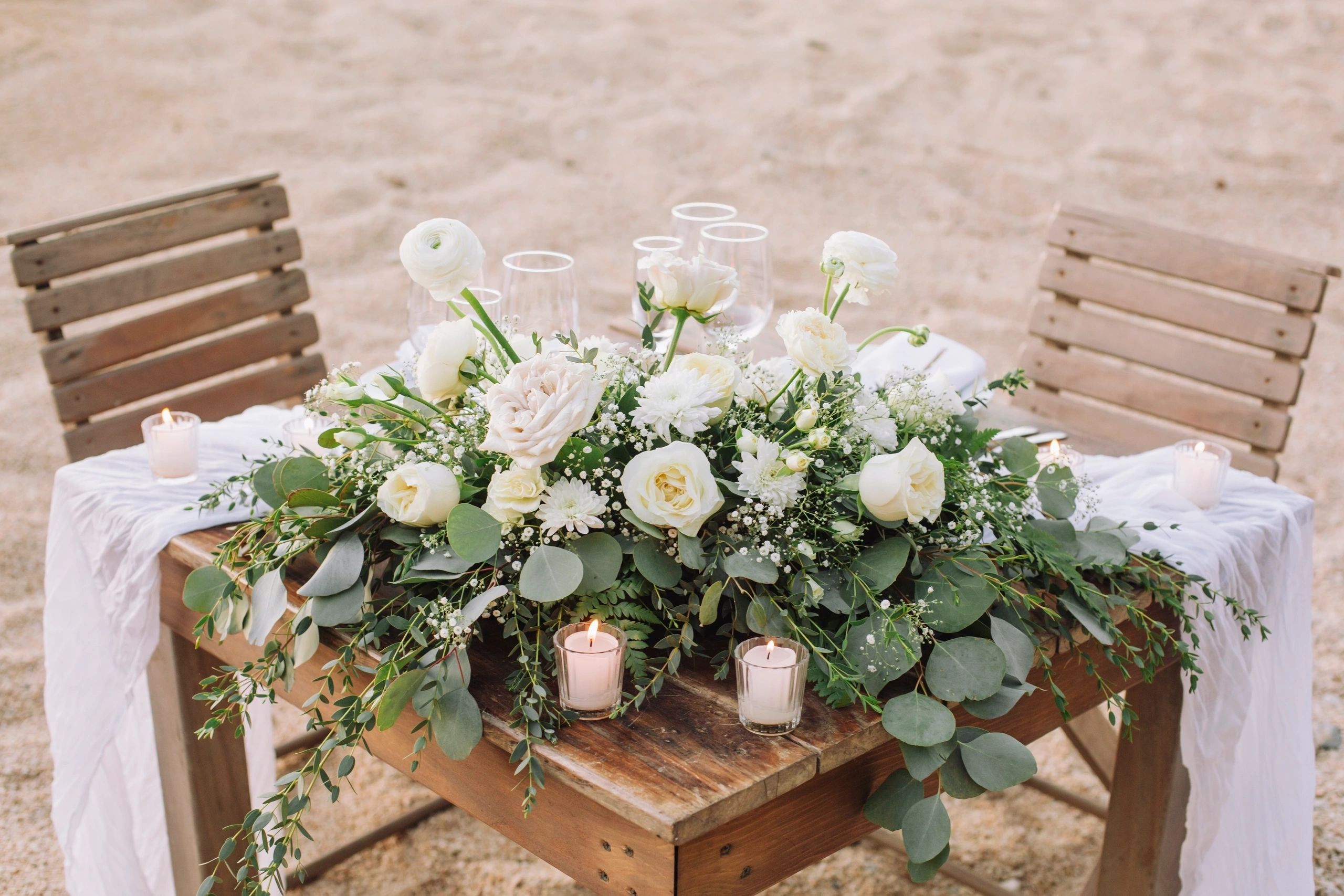Bride and Groom table for the destination wedding reception