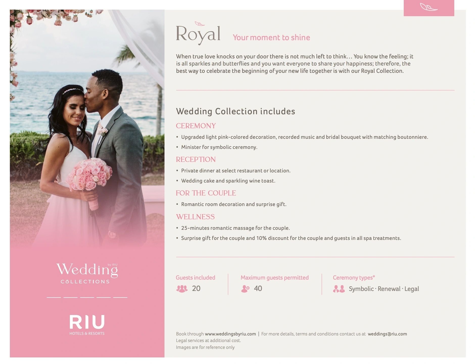Royal Wedding Package at Riu Resorts
